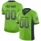 Men's Custom Neon Green Navy-Gray Mesh Drift Fashion Football Jersey