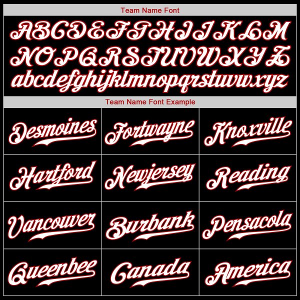 Kid's Custom Black White-Red Authentic Baseball Jersey